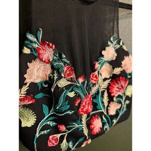 Floral mesh crop top